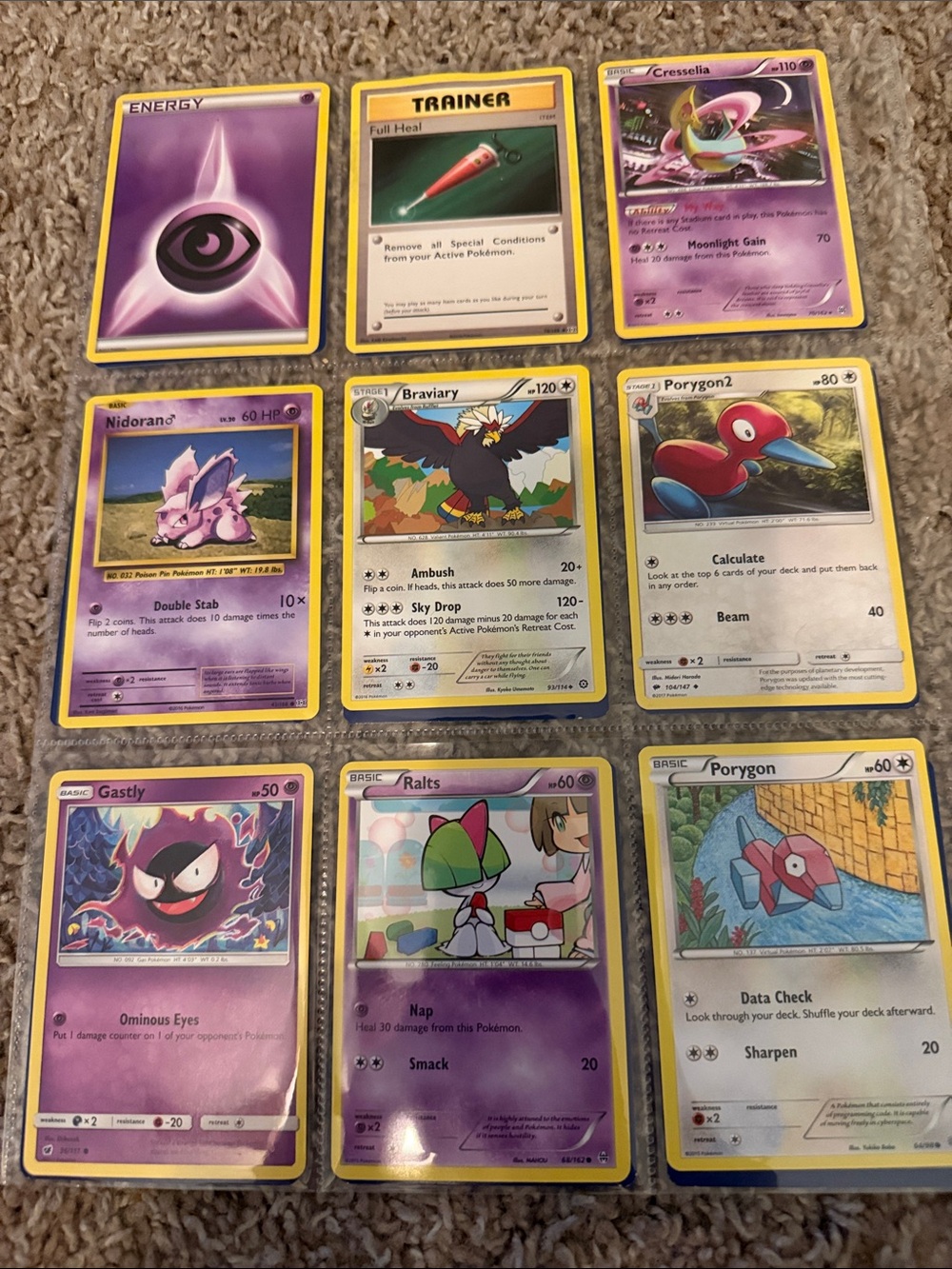 Vintage Pokemon Trading Cards, psychic heavy